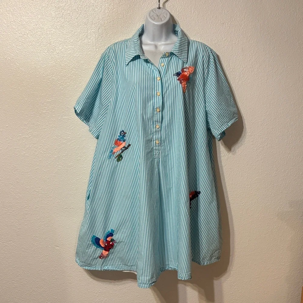 Anthropologie The Pollie Short-Sleeve Swing Tunic Dress 2X - Picture 1 of 7